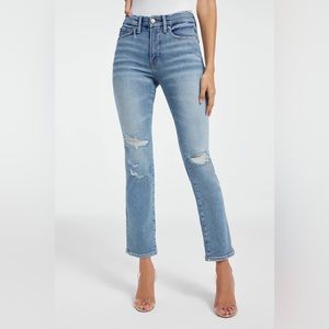 378 NWT Good American Good Legs Straight Jeans in Indigo378